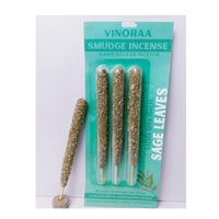 Haute qualité 6 pouces feuille de sauge tache bâtons d'encens sans bambou en vrac aromathérapie diffuseur fournitures diffuseur aromatique botanique