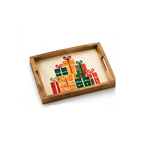 Bandeja de Servir Hexagonal de Madera con Diseño de Árbol de Navidad, Acabado Laminado, Asa, Uso Residencial - Product Image 5