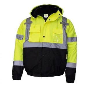 เสื้อแจ็กเก็ตน้ำผ้าโพลีเอสเตอร์100% ชุดเซฟตี้สะท้อนแสงเครื่องแต่งกายความปลอดภัยทางถนน Hi VIS - Product Image 1