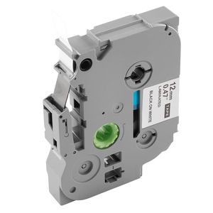 Confezione da 4 nastri adesivi per etichettatrici in bianco e nero da 0,47 pollici/12 mm compatibili con vari tipi di etichettatrici Brother P-Touch - Product Image 6