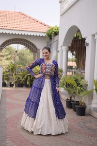 Vestido Garba de Gujarat, Chaniya Choli, Lehenga Choli, Tradicional, Especial para Navratri, Algodón Puro, Trabajo Gamathi, Largo hasta el Suelo, Invierno - Product Image 3