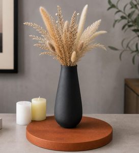 Vase à fleurs très remarquable, couleur noire, décoration d'intérieur, décoration de table, décoration de salle à manger, cadeau de déménagement, article disponible - Product Image 1