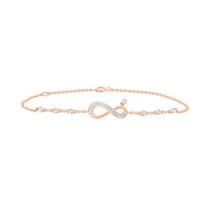 Rose Gold Lab Grown Diamond <b>Infinity</b> Link Chain <b>Bracelet</b> - Product Image 1