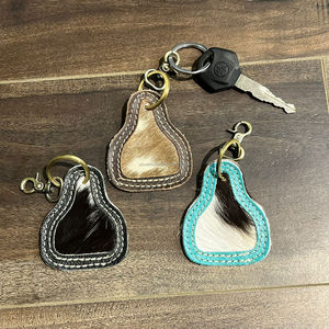 Nouveau Style meilleure vente cheveux en cuir de vachette porte-clés en cuir véritable porte-clés accessoires Unique élégant porte-clés pour unisexe - Product Image 4
