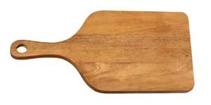 Planche de service rectangulaire en bois d'acacia naturel, durable, antidérapante, compatible lave-vaisselle, avec poignée latérale découpée pour la découpe des aliments en cuisine - Product Image 4