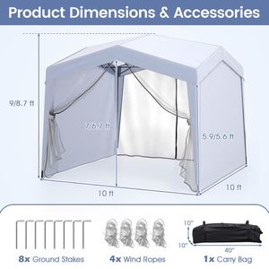 Tenda a baldacchino pop-up con borsa a 4 ruote e pareti laterali in rete - Product Image 4