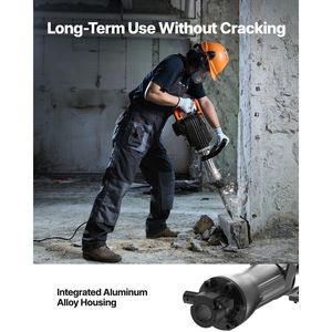 Martello Demolitore Elettrico Professionale 2200W, 1350 BPM, con 6 Scalpelli e Valigetta per Lavori di Demolizione - Product Image 4