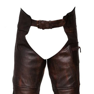 Chaps en cuir véritable de qualité supérieure, couleur personnalisée, fabrication sur mesure, logo personnalisé, chaps en cuir véritable professionnels. - Product Image 5