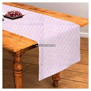 Hot Sale Traditional Hand Block Printed 100% Pure Cotton Fabric Table <b>Runner</b> Indian Manufacturer Floral For Wedding Events Home - Product Image 1