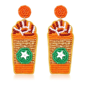 Pendientes Nuevos Hechos a Mano para Mujer, de la India, Base Gris con Cuentas Bordadas, Adornados con Perlas y Diamantes de Imitación para Chicas - Product Image 6