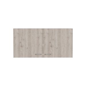 Armoire murale à double porte Toran, finition blanc/gris clair, deux étagères, solution de rangement pour la cuisine - Product Image 6