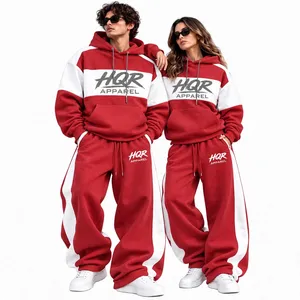 Custom 500 Gsm Sweatsuit Sweatpants and Hoodie Set 100% Cotton Tech Fleece Heavyweight Oversized <b>French</b> Terry Mens Tracksuit - Product Image 4