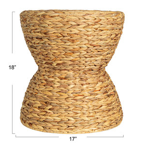 Tabouret sablier en jacinthe d'eau fabriqué à la main - Product Image 4