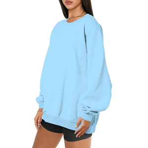 Custom Embroidery Front Women Oversized Sweatshirts Turtle Neck Pullover <b>Tops</b> Polyester/Cotton Fleece Women Sweatshirt - Product Image 5