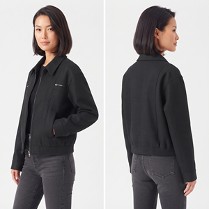 Veste d'hiver décontractée pour femme, entièrement zippée, en softshell, col rabattu, style bomber, 100 % polyester, ourlet élastique. - Product Image 6