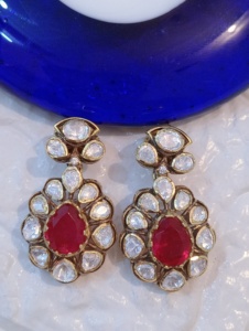 Amaira Jewels Vintage Gold Plated <b>Silver</b> Luxury <b>Stud</b> <b>Earrings</b> with Flower Design for Women Everyday Wear - Product Image 6