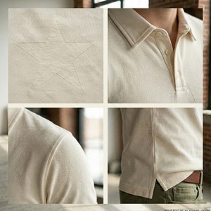 เสื้อยืดผู้ชายแบบถักลายดาวโทนสี ป้องกันรอยยับ สกรีนโลโก้ตามสั่ง ขายส่ง สำหรับสตรีทแวร์ แขนสั้น สไตล์ลำลอง - Product Image 4