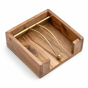 Boîte à mouchoirs en bois naturel, porte-mouchoirs en bois massif fait à la main, distributeur de serviettes de table, décoration pour la maison, le bureau, l'hôtel - Product Image 2