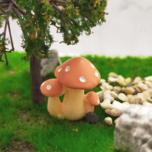 Accesorios de Decoración de Resina Pintada en Naranja, Miniatura de Hongo Súper Lindo y Moderno para Casa de Muñecas - Product Image 6