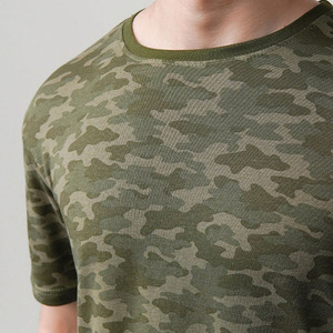 T-shirt en coton mélangé camouflage pour homme, marque privée USA, manches courtes, style streetwear décontracté, col rond, logo personnalisé, fabrication OEM ODM - Product Image 2