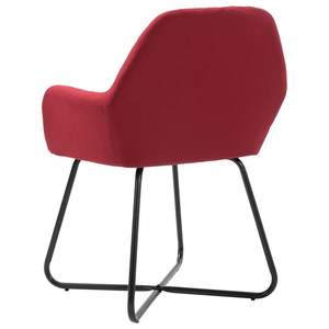 Ensemble de 6 chaises de salle à manger de taille moyenne en acier thermolaqué avec tissu rouge vin, ensemble de chaises élégantes et durables - Product Image 5