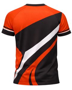Camiseta Deportiva Personalizada para Hombre, Naranja y Negra, de Secado Rápido, Poliéster y Elastano, para Gimnasio, Running, Entrenamiento, Manga Corta, con Estampado Personalizado - Product Image 2