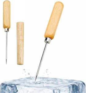 Customizable Logo Eco-Friendly Reusable Portable Solid Wood & Stainless Steel 15CM <b>Ice</b> <b>Picks</b> Anti-Slip Bar & Kitchen Tool - Product Image 3