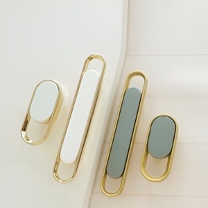 Poignée de tiroir ovale multicolore en alliage de zinc pour salle de bain, salon, bar, hôtel, école, hôpital, appartement, salle à manger, centre commercial - Product Image 2