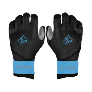 Gants de frappe de baseball Ironpeak Sports IP-120 à manchette longue, en cuir gris personnalisé, fermeture auto-agrippante, unisexe adulte, entraînement XXL/XL - Product Image 1