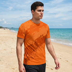 Camiseta Casual de Jersey para Hombre, Tallas Grandes, Transpirable, con Estampado Digital Personalizado, Diseño Multicolor, Antipilling en la Parte Delantera - Product Image 3