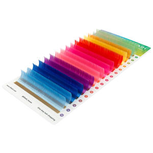 Mixed colorful lashes various shades faux mink lashes mixed length colored lash supplies wholesale fast <b>fanning</b> - Product Image 3