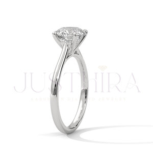 Most Selling Minimalist Round Cut Prong Settings Diamond <b>Ring</b> for Everyday Wear Office Use and Elegant Styling Available In Sale - Product Image 5