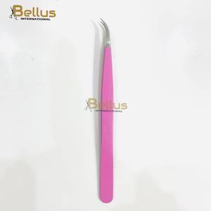 Pinzas para Pestañas Bellus International Profesionales de Alta Calidad, Duraderas, con Punta de Fibra Suave, Rectas y Curvas, de Acero Inoxidable Rosa - Product Image 5