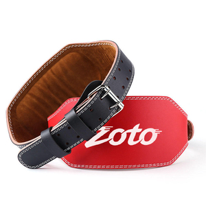 Ceinture de musculation à double sangle en cuir de vachette avec logo personnalisé, vente en gros en vrac - Product Image 3