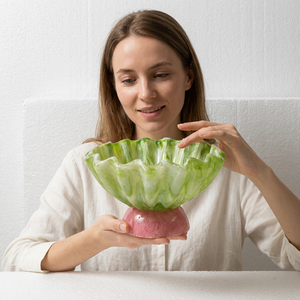 Bol de service pour pâtes et salades de fruits, décoratif, arrondi, durable, en résine écologique polie, idéal pour la présentation des aliments lors de fêtes, mignon et optimal - Product Image 1