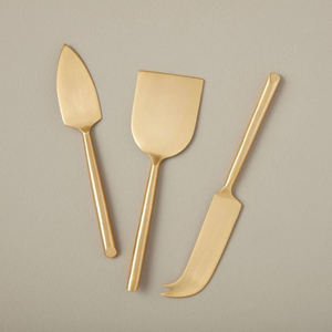 Ensemble d'outils à fromage en laiton avec poignées en corde, 3 pièces, ustensiles de cuisine durables pour servir et couper le fromage - Product Image 2