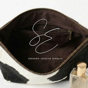 Real Hair On Leather Mini Toiletry <b>Pouch</b> Small Travel Cosmetic Bag Cowhide Makeup Organizer Zipper Dopp Kit For <b>Men</b> Women - Product Image 5