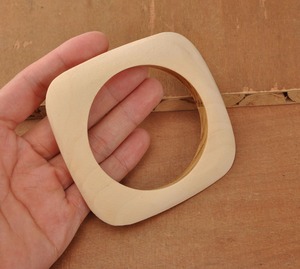 Bracelets en bois naturel faits à la main, ethniques, tendance, polis, vintage, ronds, larges, épais, pour femmes, bijoux cadeau - Product Image 5