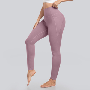 Team <b>Builder</b> Custom Women's High Waist Yoga Leggings Side Phone Pockets Compression Gym Fitness Running Workout Satin Quick Dry - Product Image 1