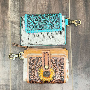 Monedero de cuero mecanizado a mano de moda para mujer, bolsa de cambio, tarjetero, solapa, billeteras portátiles cortas de cuero de vaca genuino - Product Image 5