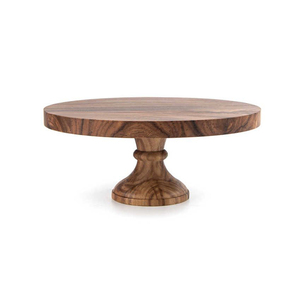 Luxury Round Wooden And Iron Cake Stand With Contemporary Styling For Dessert Presentation - Product Image 1