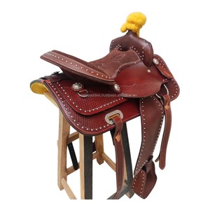 Silla de Montar Western Premium con Accesorios, Juego de Silla de Montar para Caballo de Cuero Genuino con Estribos, Cincha y Brida - Product Image 4