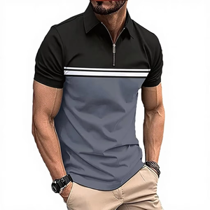 Fast Turnaround Supplier Manufacturer Casual Solid Knitted Polyester Front Logo Anti-Pilling Fully Customized Shirt - Product Image 1