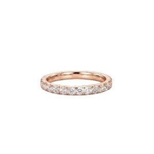 DEF Color VS VVS Clarity Round Lab Grown Diamond Half Eternity <b>Stacking</b> <b>Ring</b> Wedding Band 10K 14K 18K Solid Gold Bridal Jewelry - Product Image 3