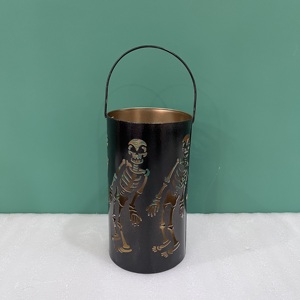 <b>Black</b> iron Skeleton <b>Lantern</b> With Die Cutting For Home Decoration - Product Image 3