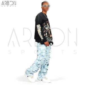 ซัพพลายเออร์คุณภาพดี ผลิตเสื้อยืดแขนยาวสองชั้นสีดำ พิมพ์ลายกราฟิก ผ้าสัมผัสนุ่ม ดีไซน์ใหม่ล่าสุด ราคาสมเหตุสมผล - Product Image 5