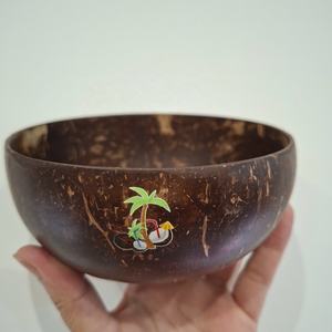 Vente en gros d'autocollants 3D écologiques Bol à noix de coco Coquille naturelle polie Smoothie Snack Décoration intérieure pour les vacances d'été - Product Image 1