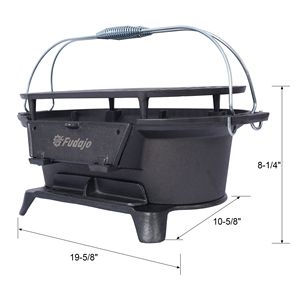 Griglia a Carbone Portatile in Acciaio per Esterni con Piastra in Ghisa 100% Smaltata, Durevole e di Piccole Dimensioni - Product Image 4
