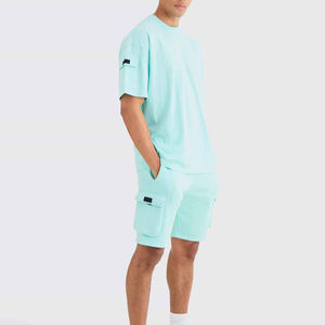 New OEM Gym Summer Breathable Sports Suit Loose Fitting T-Shirt Short Sleeved Cotton Casual Men's T Shirt Short <b>Set</b> - Product Image 3
