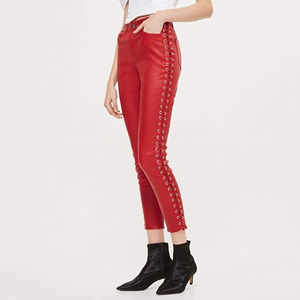 Pantalones de Mujer con Aspecto de Cuero Negro, Cintura Alta, Ajustados, Estilo Skinny, Levanta Glúteos - Product Image 1